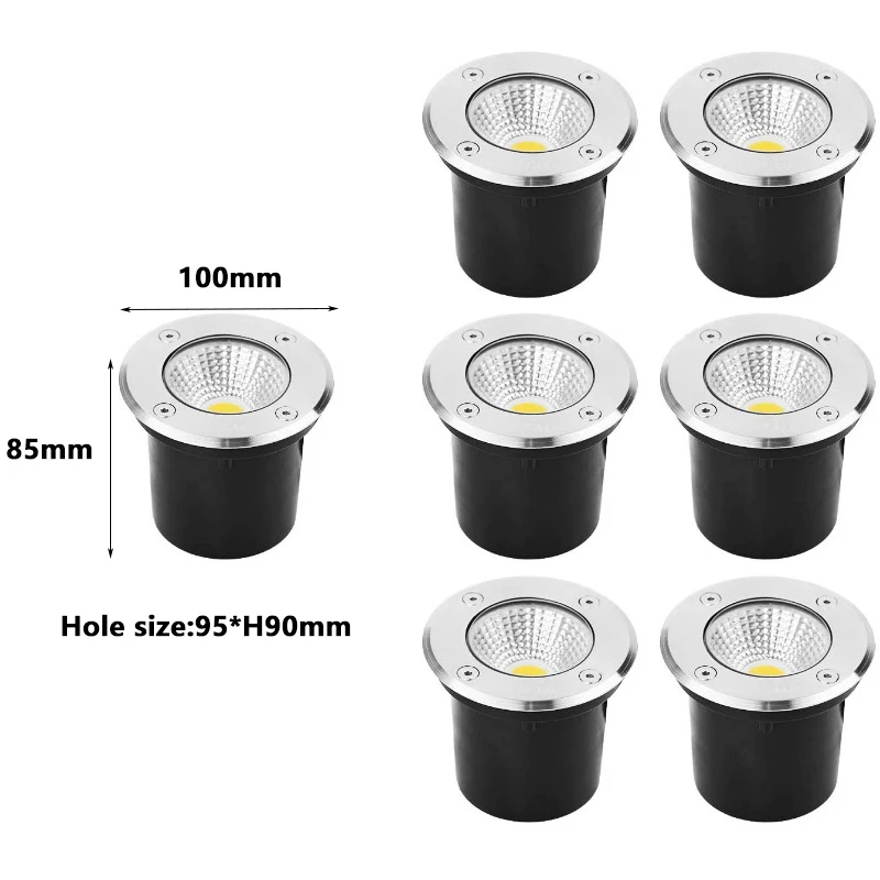 6PCS Outdoor Garden Lighting IP67 Waterproof LED Underground Light 5W10W15W Buried Light Garden Landscape Light 110V220V 12V