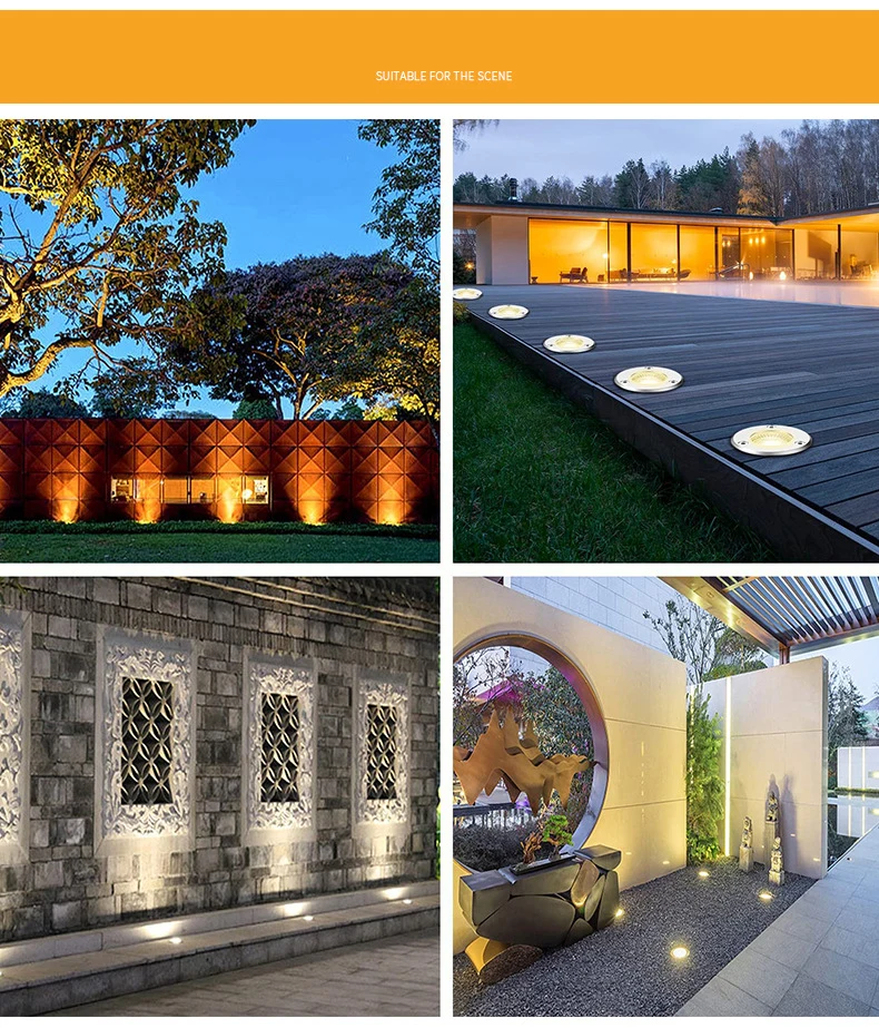 6PCS Outdoor Garden Lighting IP67 Waterproof LED Underground Light 5W10W15W Buried Light Garden Landscape Light 110V220V 12V
