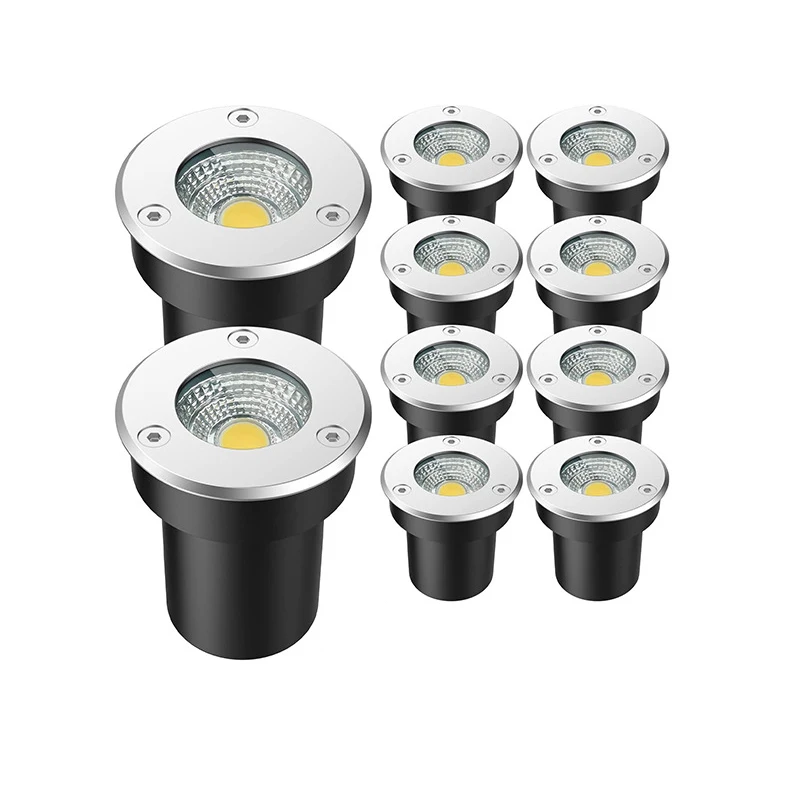 6PCS Outdoor Garden Lighting IP67 Waterproof LED Underground Light 5W10W15W Buried Light Garden Landscape Light 110V220V 12V