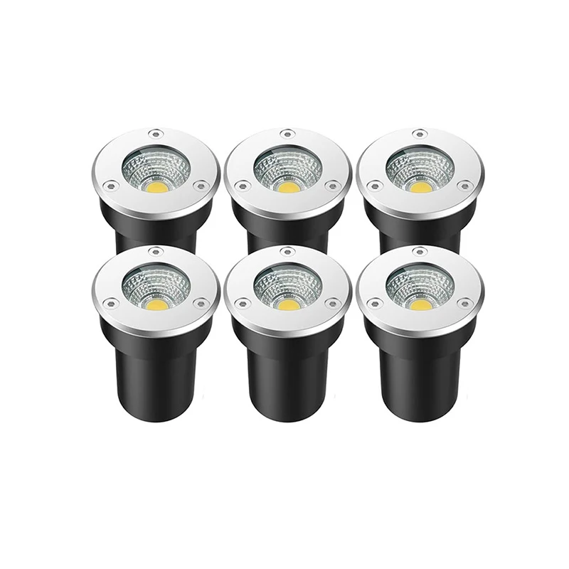 6PCS Outdoor Garden Lighting IP67 Waterproof LED Underground Light 5W10W15W Buried Light Garden Landscape Light 110V220V 12V