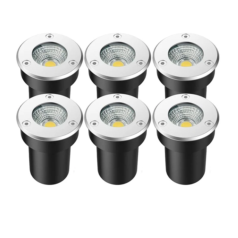 6PCS Outdoor Garden Lighting IP67 Waterproof LED Underground Light 5W10W15W Buried Light Garden Landscape Light 110V220V 12V