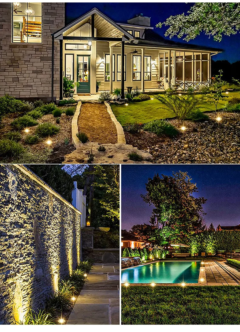 6PCS Outdoor Garden Lighting IP67 Waterproof LED Underground Light 5W10W15W Buried Light Garden Landscape Light 110V220V 12V