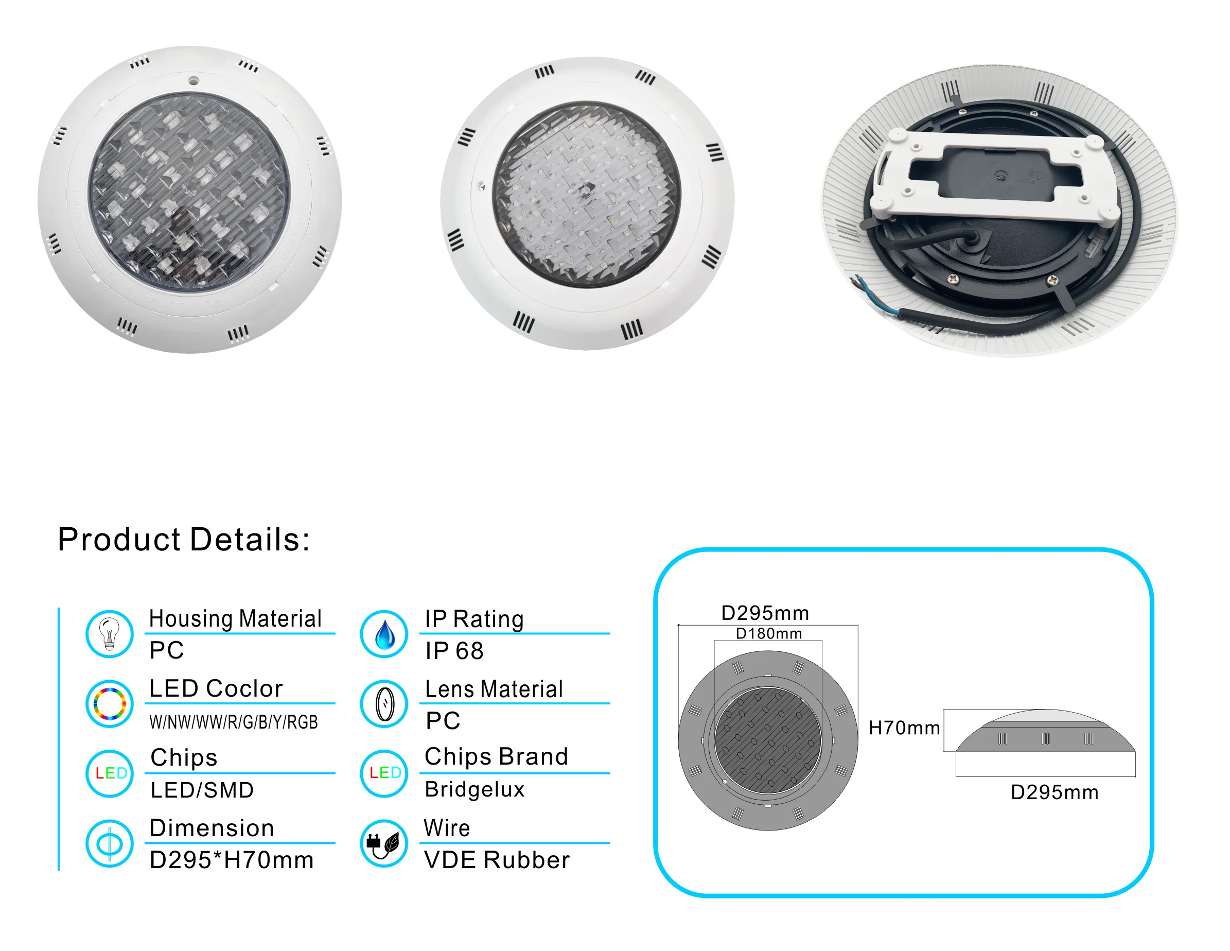 18/24/36/45W Swimming Pool Light with Remote Controller RGB Multi Color Outdoor LED Underwater AC12V IP68 Waterproof Lamp