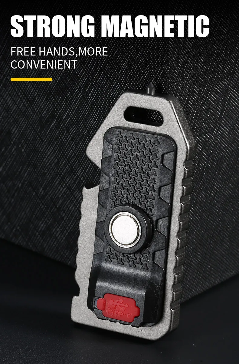 Keychain Flashlights Mini Led Light Selfdefense Whistle Multifunctional Portable Rechargeable 10W Built In Battery For Outdoor