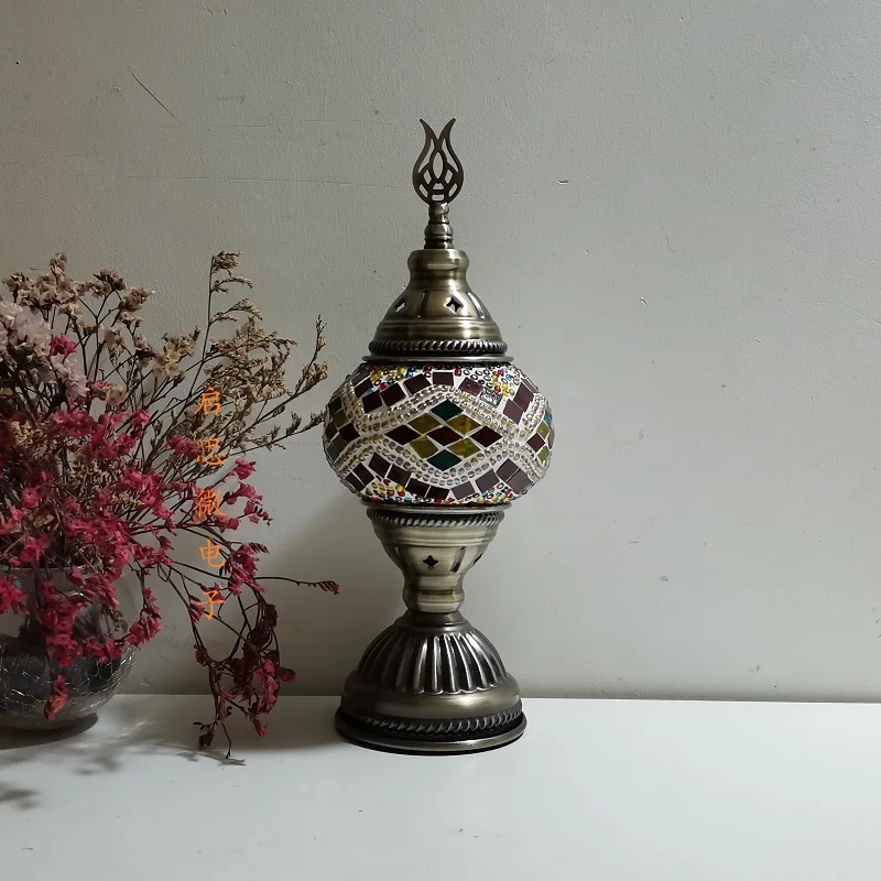 Mosaic Table Lamp Vintage Art Deco Handcrafted Lamparas De Mesa Mosaic Glass Bed Light Lamparas Con Mosaicos Night Lights