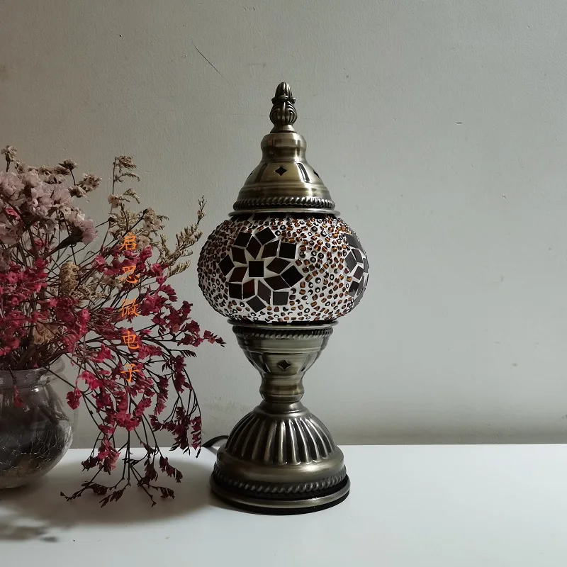 Mosaic Table Lamp Vintage Art Deco Handcrafted Lamparas De Mesa Mosaic Glass Bed Light Lamparas Con Mosaicos Night Lights