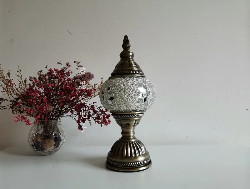 Mosaic Table Lamp Vintage Art Deco Handcrafted Lamparas De Mesa Mosaic Glass Bed Light Lamparas Con Mosaicos Night Lights