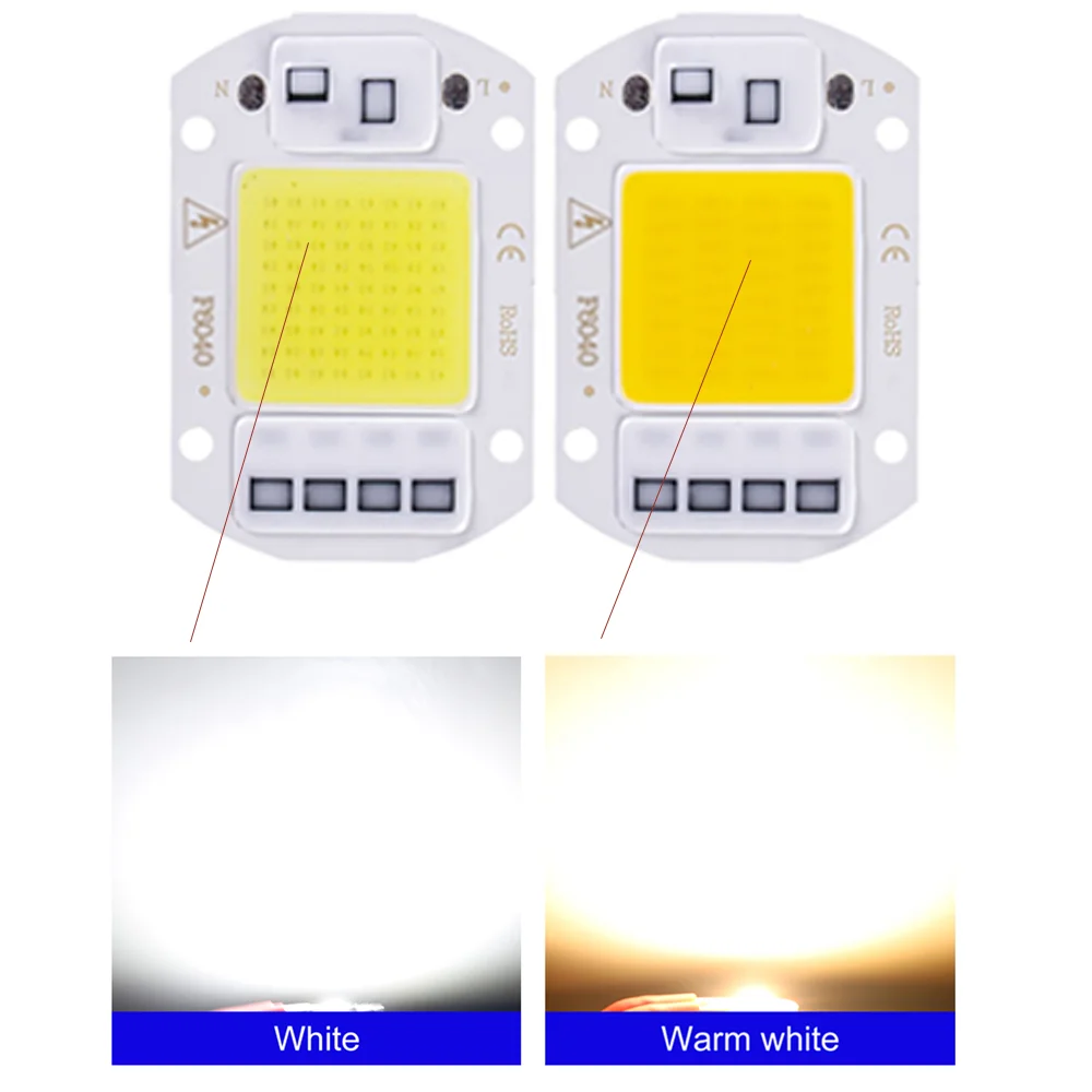LED COB Chip 20W 30W 50W AC 220V Smart IC No Need Driver LED Lamp Beads DIY Flood Light Spotlight Floodlight Outdoor Chip Light