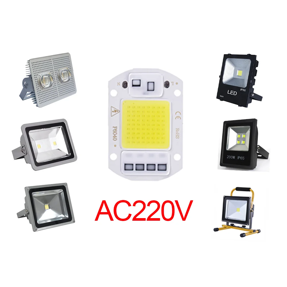 LED COB Chip 20W 30W 50W AC 220V Smart IC No Need Driver LED Lamp Beads DIY Flood Light Spotlight Floodlight Outdoor Chip Light