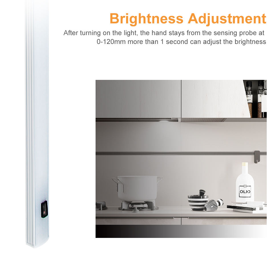 20/40/50CM LED Cabinet Light PIR Motion Hand Sweep Sensor Night Lights USB Plug For Kitchen Bedroom Closet Bedside Night Lamp