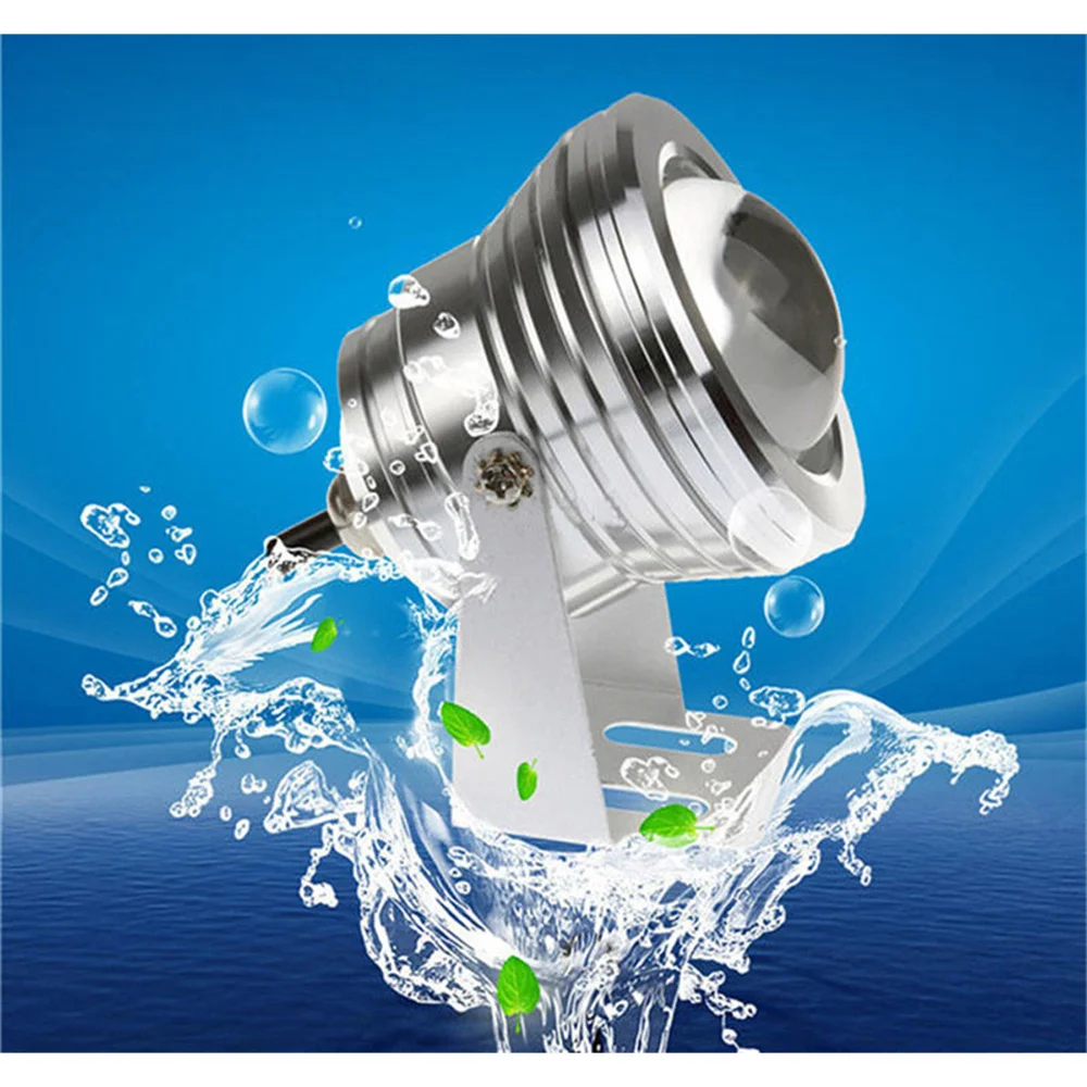 RGB Underwater LED Spotlight Bulb AC 110V 220V DC 12V 15W 10W Landscape Lamp Flood Light Outdoor Garden Fountain Pool Decoration