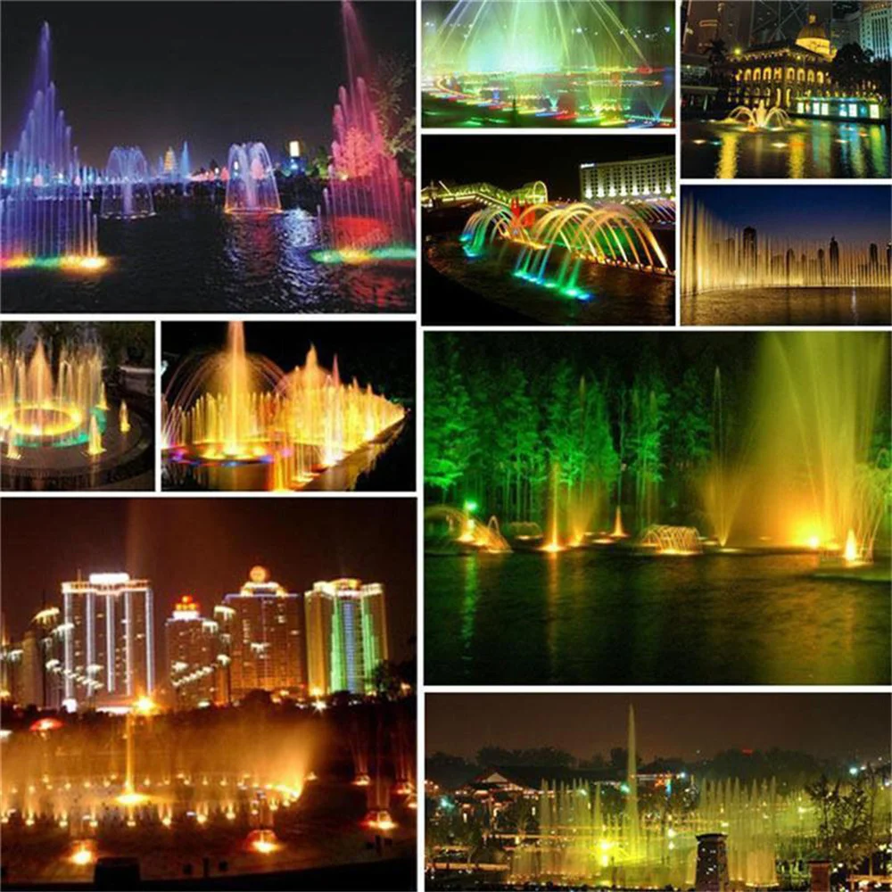 RGB Underwater LED Spotlight Bulb AC 110V 220V DC 12V 15W 10W Landscape Lamp Flood Light Outdoor Garden Fountain Pool Decoration
