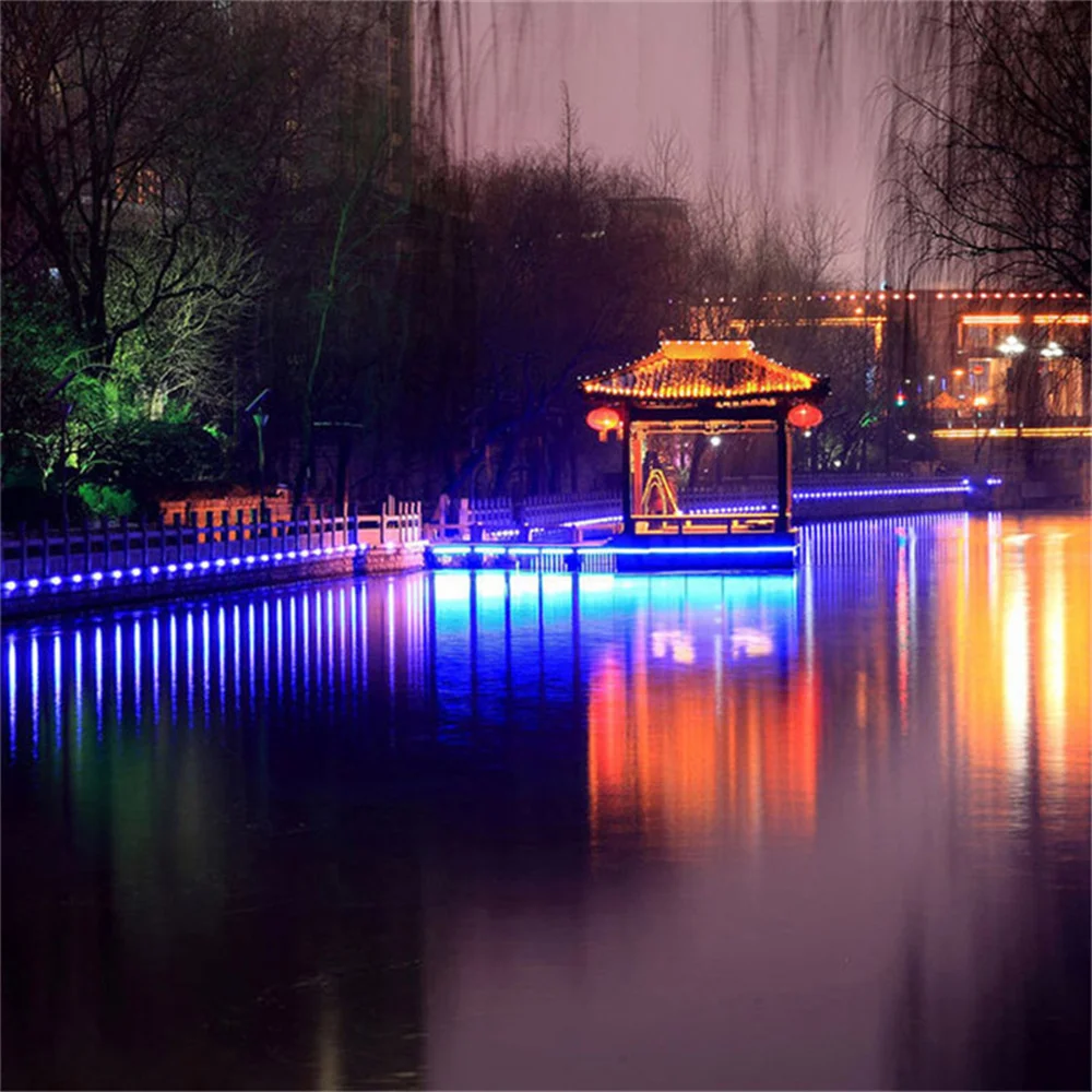 RGB Underwater LED Spotlight Bulb AC 110V 220V DC 12V 15W 10W Landscape Lamp Flood Light Outdoor Garden Fountain Pool Decoration