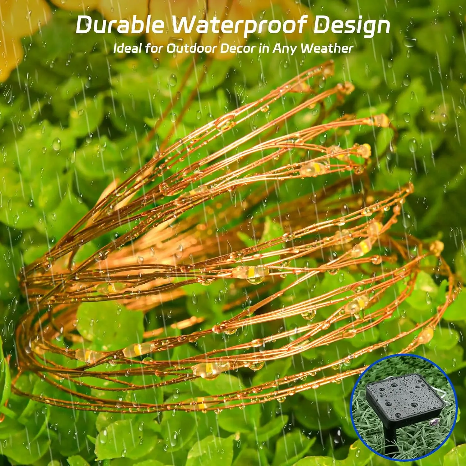 4Pack 400 LED Solar Light Outdoor Lamp String Lights For Holiday Christmas Party Waterproof Fairy Lights Garden Garland Copper