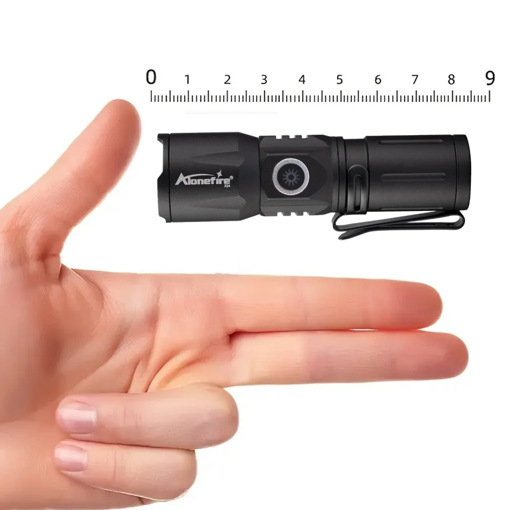 High Power Zoom Beam Light LED Lighting Mini Flashlight Type-C Usb Rechargeable Portable Pocket Torch Home Outdoor 16340 Battery