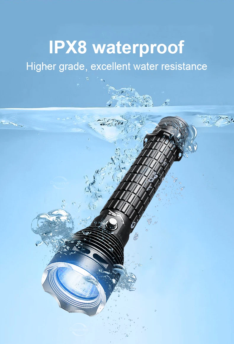 Newest XHP360 Professional Diving Flashlight IPX8 Underwater Lamp High Power LED Flashlights Powerful Scuba Diving Torch Lantern