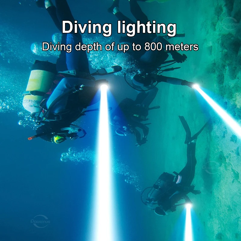 Newest XHP360 Professional Diving Flashlight IPX8 Underwater Lamp High Power LED Flashlights Powerful Scuba Diving Torch Lantern