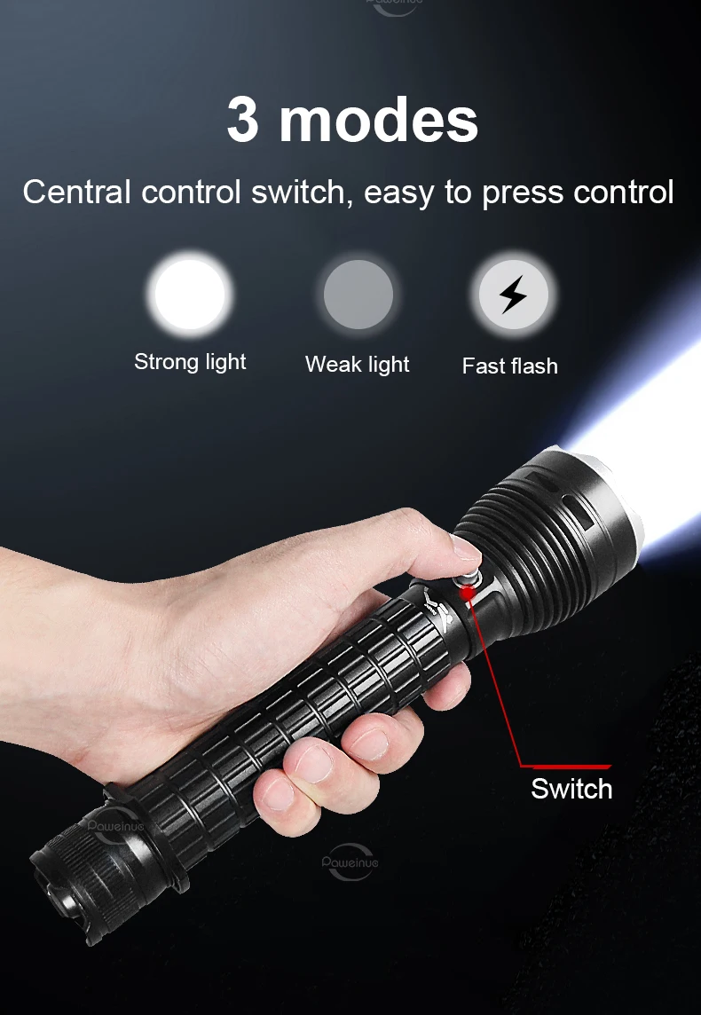 Newest XHP360 Professional Diving Flashlight IPX8 Underwater Lamp High Power LED Flashlights Powerful Scuba Diving Torch Lantern