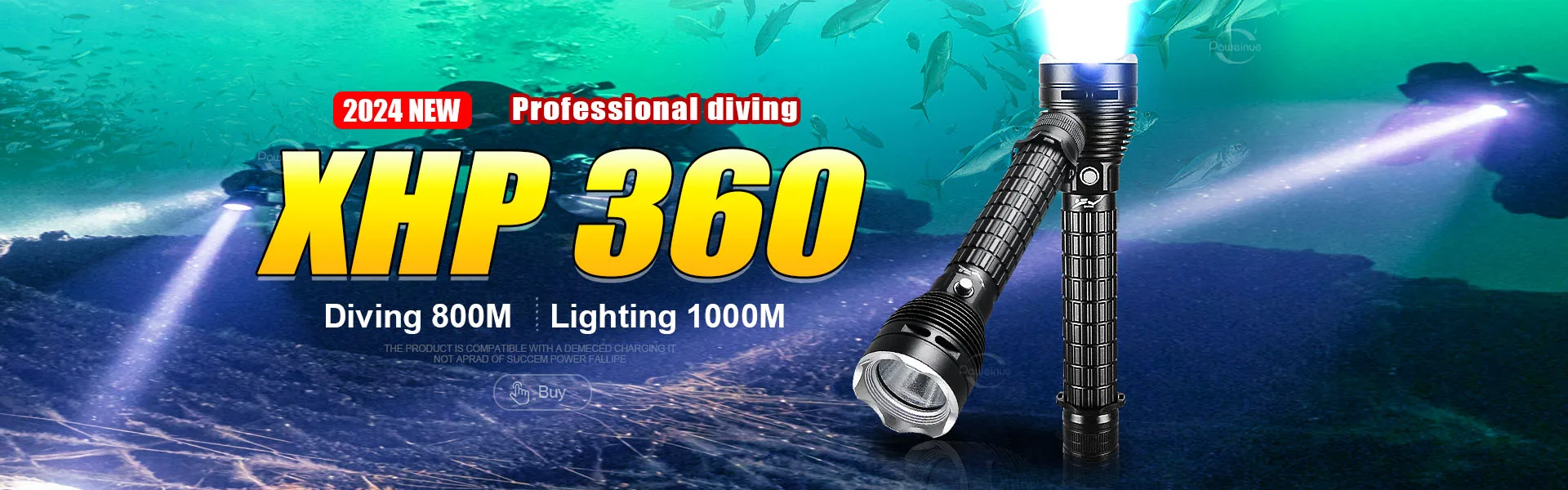 Newest XHP360 Professional Diving Flashlight IPX8 Underwater Lamp High Power LED Flashlights Powerful Scuba Diving Torch Lantern