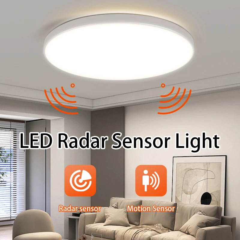 Radar Ceiling Lights Led Motion Sensor Light 220V Bathroom Induction Lamp for Porch Hallways Corridor Balcony Smart Ceiling Lamp