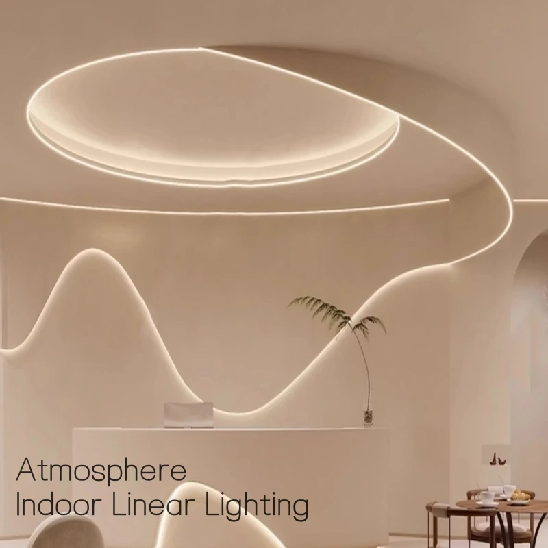 Curved U/YW-Style LED Aluminum Profile Recessed Bendable Aluminum Channel Silicone Diffuser Ceiling Floor Decor Bar Strip Lights