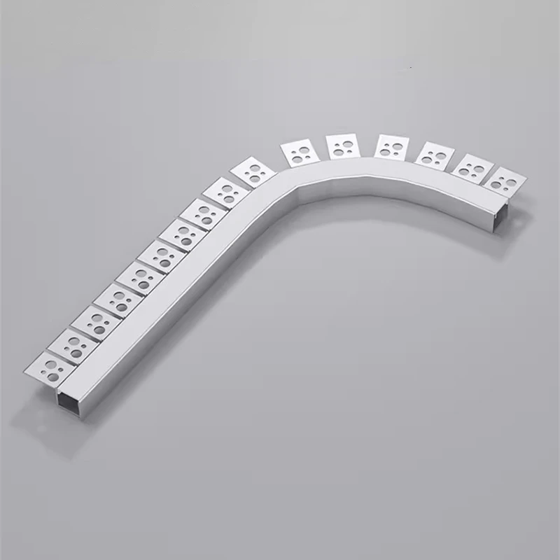 Curved U/YW-Style LED Aluminum Profile Recessed Bendable Aluminum Channel Silicone Diffuser Ceiling Floor Decor Bar Strip Lights