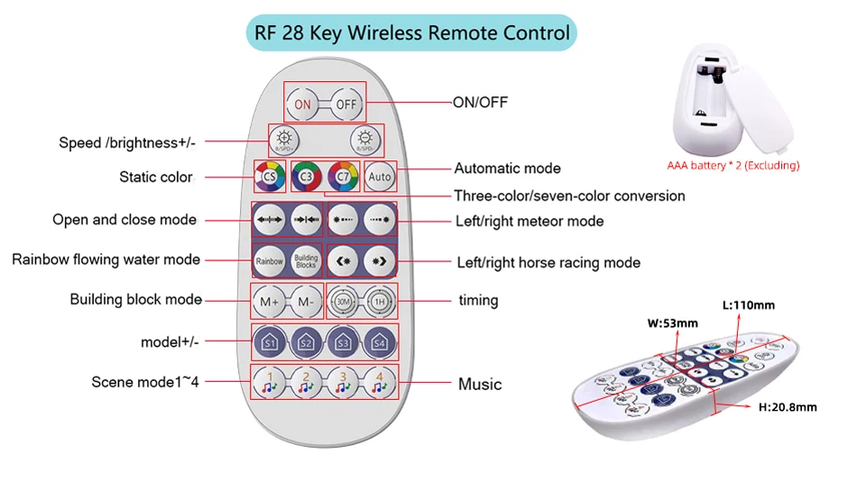 DC / USB Bluetooth SPI LED Music Controller 5V 12V 24V 2048 Pixel Smart APP Dimmer RF Remote for WS2812 WS2811 Magic Light Strip