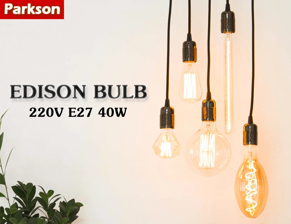 Retro Edison Light Bulb E27 40W 220V 110V Bedroom Industrial Loft Vintage Bulb For Home Decor Filament incandescent Edison Lamp
