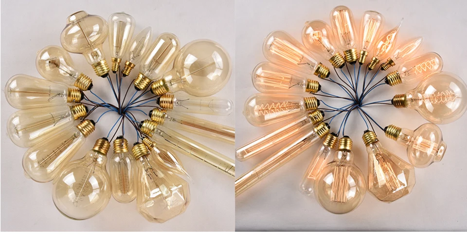 Retro Edison Light Bulb E27 40W 220V 110V Bedroom Industrial Loft Vintage Bulb For Home Decor Filament incandescent Edison Lamp