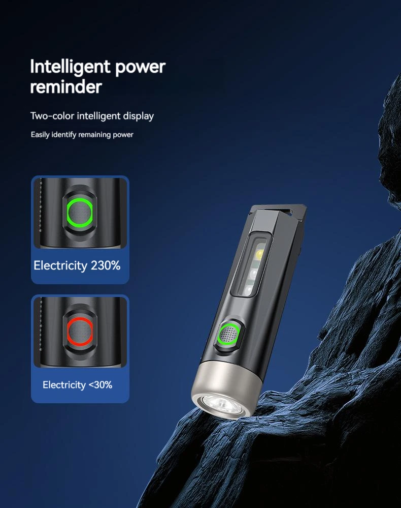 Philips New 7cm LED Rechargeable Mini Portable Flashlight 7 Lighting Modes For Hiking And Travel Self Defense