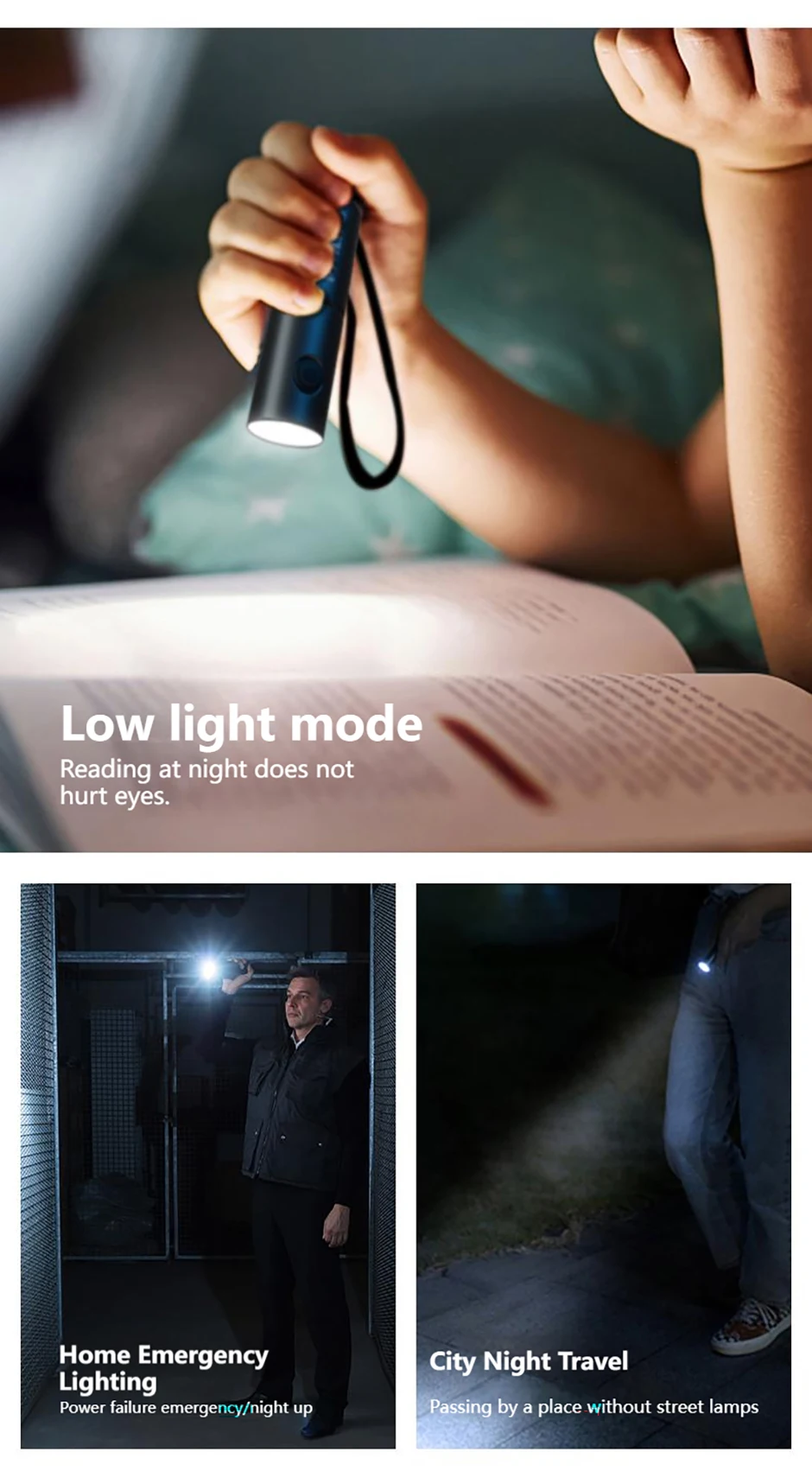 Philips New 7cm LED Rechargeable Mini Portable Flashlight 7 Lighting Modes For Hiking And Travel Self Defense