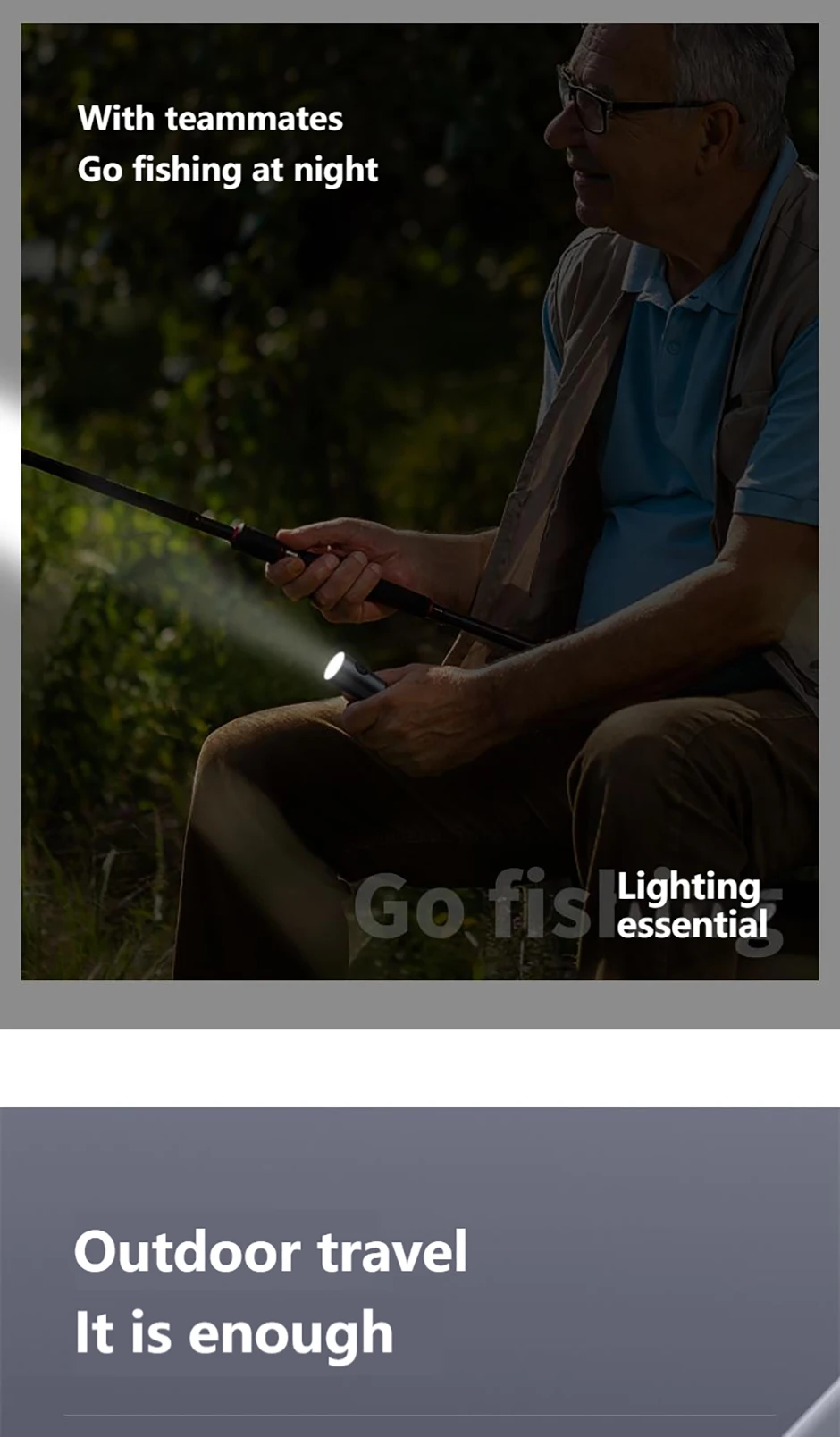 Philips New 7cm LED Rechargeable Mini Portable Flashlight 7 Lighting Modes For Hiking And Travel Self Defense