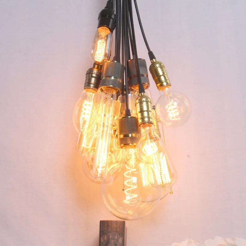 Edison Bulb E27 Warm White 40W 60W ST64 G95 G80 G125 220V Carbon Retro Light Bulb Tungsten Silk Light Bar Window Decoration