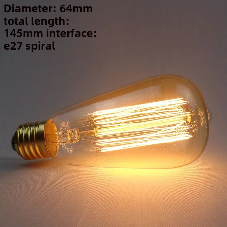 Edison Bulb E27 Warm White 40W 60W ST64 G95 G80 G125 220V Carbon Retro Light Bulb Tungsten Silk Light Bar Window Decoration