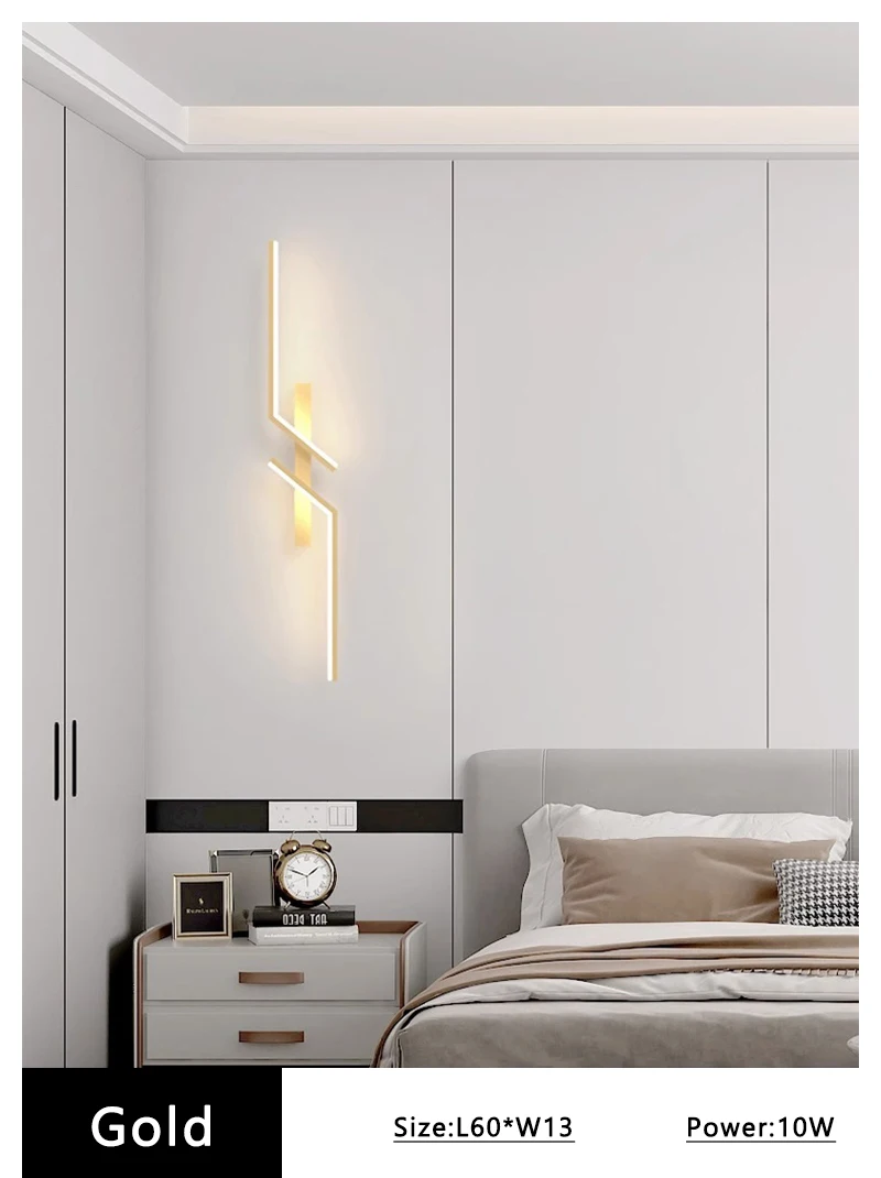 Modern LED Wall Lamp Minimalist Led 13W-18W Light Bedroom Bedside Long Strip Wall Sconces Living Room Home Indoor Lighting