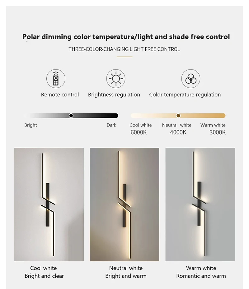 Modern LED Wall Lamp Minimalist Led 13W-18W Light Bedroom Bedside Long Strip Wall Sconces Living Room Home Indoor Lighting