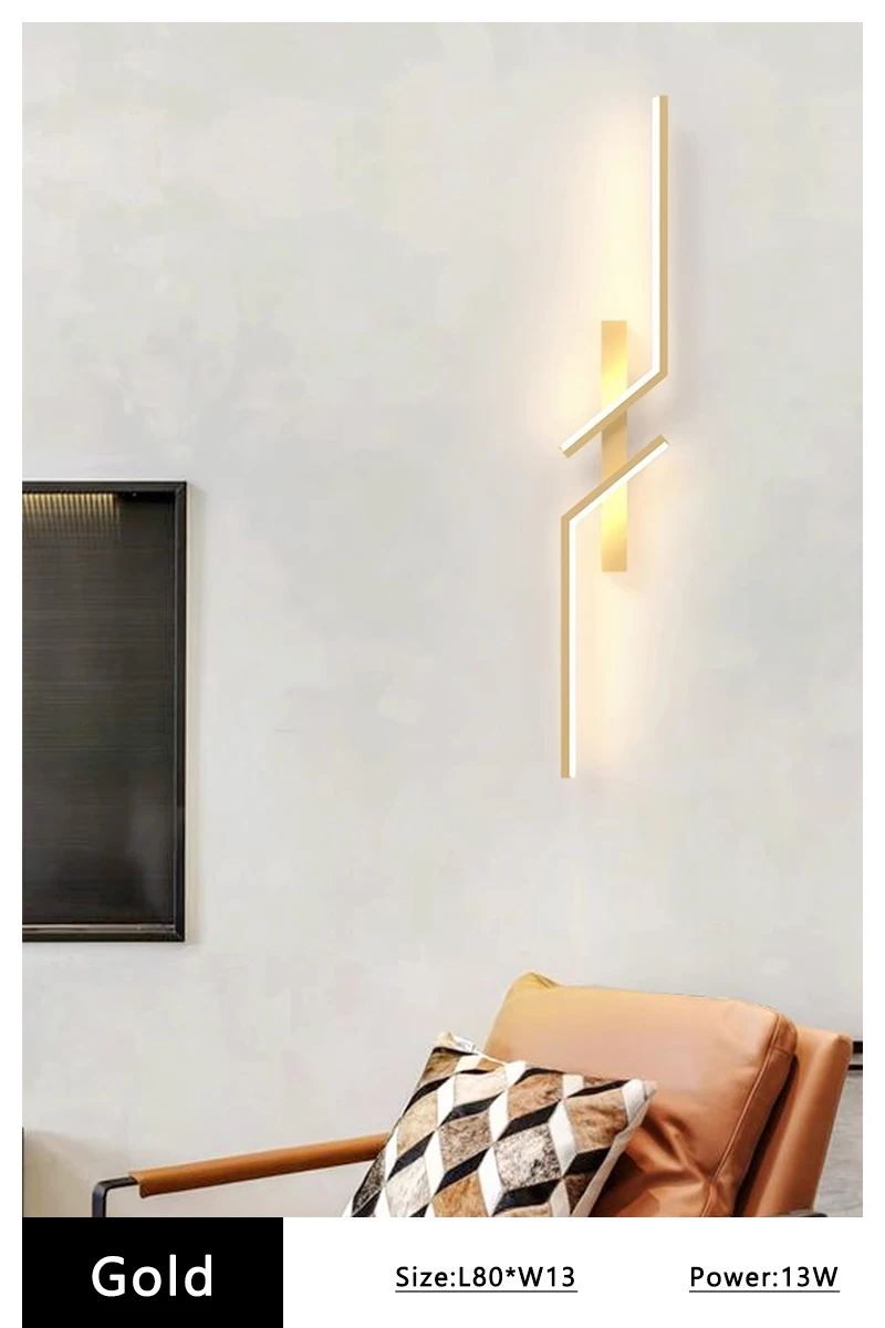 Modern LED Wall Lamp Minimalist Led 13W-18W Light Bedroom Bedside Long Strip Wall Sconces Living Room Home Indoor Lighting