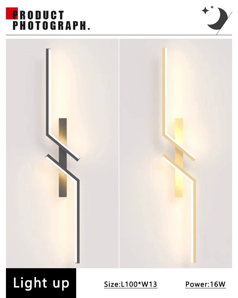 Modern LED Wall Lamp Minimalist Led 13W-18W Light Bedroom Bedside Long Strip Wall Sconces Living Room Home Indoor Lighting