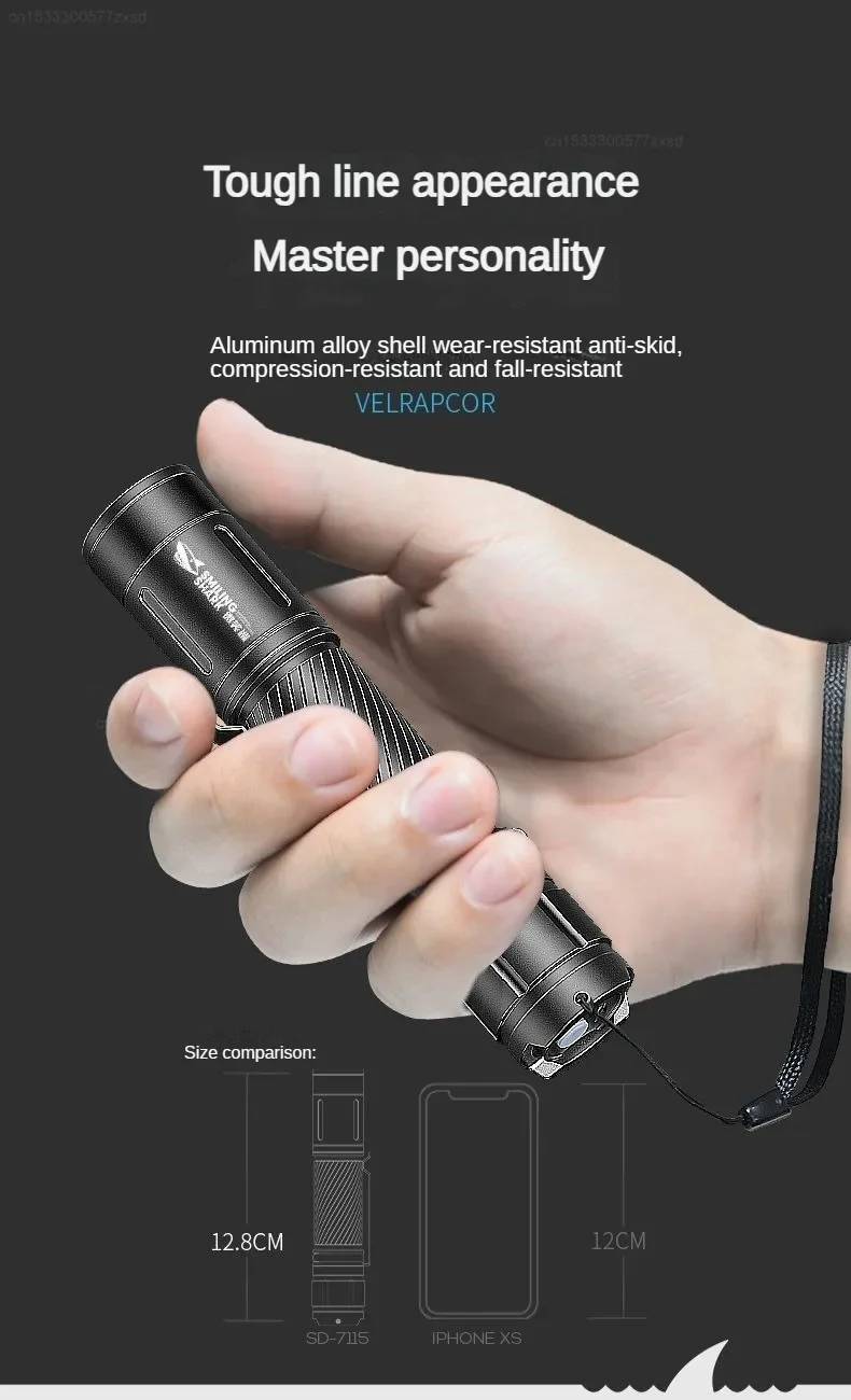 New Flashlight Strong Light Charging Ultra Bright Long Range Home Outdoor Mini Portable Emergency Light USB Charge LED Lamp