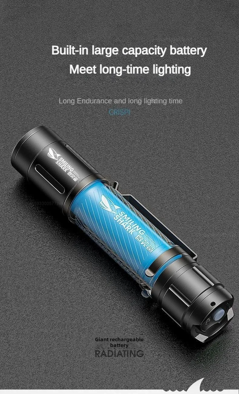 New Flashlight Strong Light Charging Ultra Bright Long Range Home Outdoor Mini Portable Emergency Light USB Charge LED Lamp