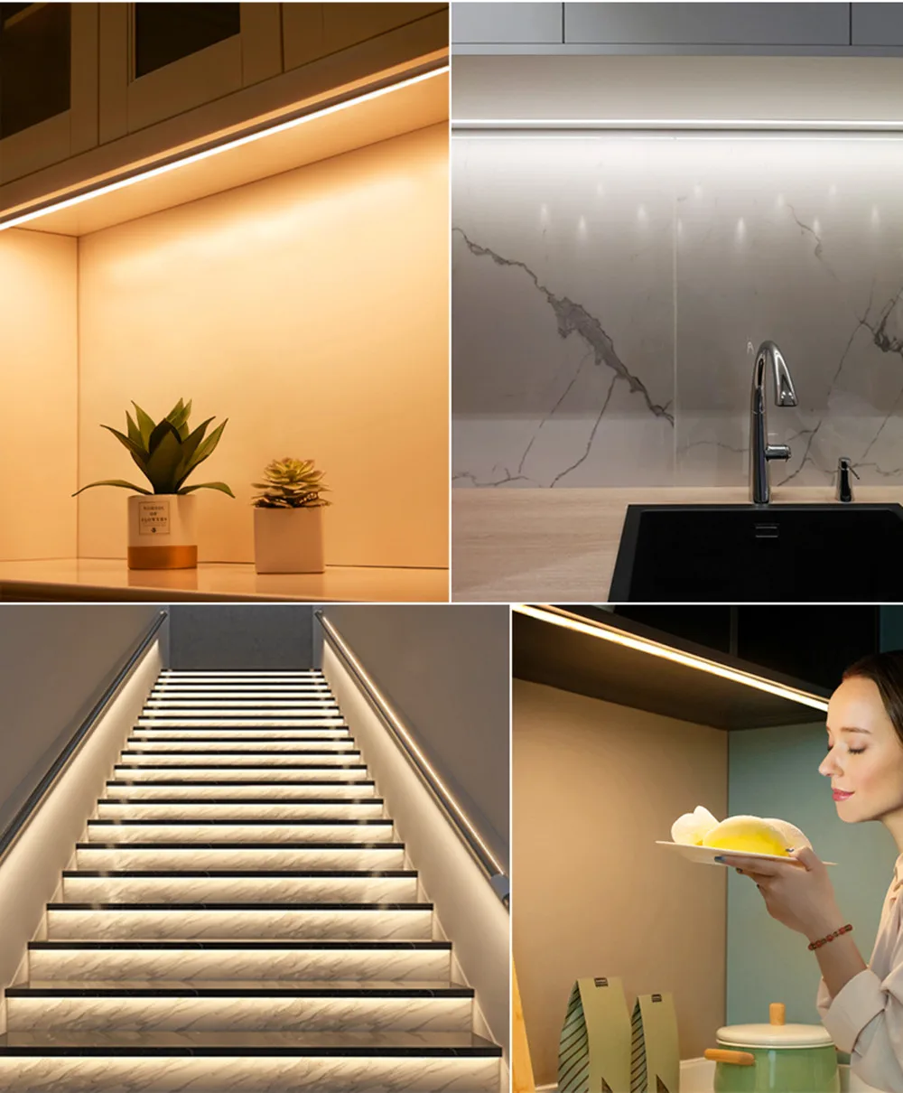 12V COB LED Strip Set 1M 2M 3M 4M 5M 320 Chips/M 3000K 4000K 6000K Dimmable Kitchen Room Light Tape + Power Adapter Touch Switch