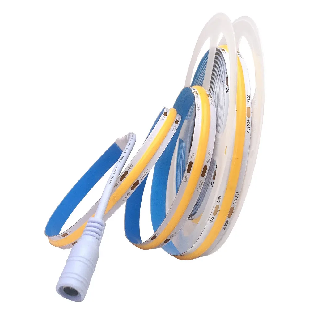 12V COB LED Strip Set 1M 2M 3M 4M 5M 320 Chips/M 3000K 4000K 6000K Dimmable Kitchen Room Light Tape + Power Adapter Touch Switch