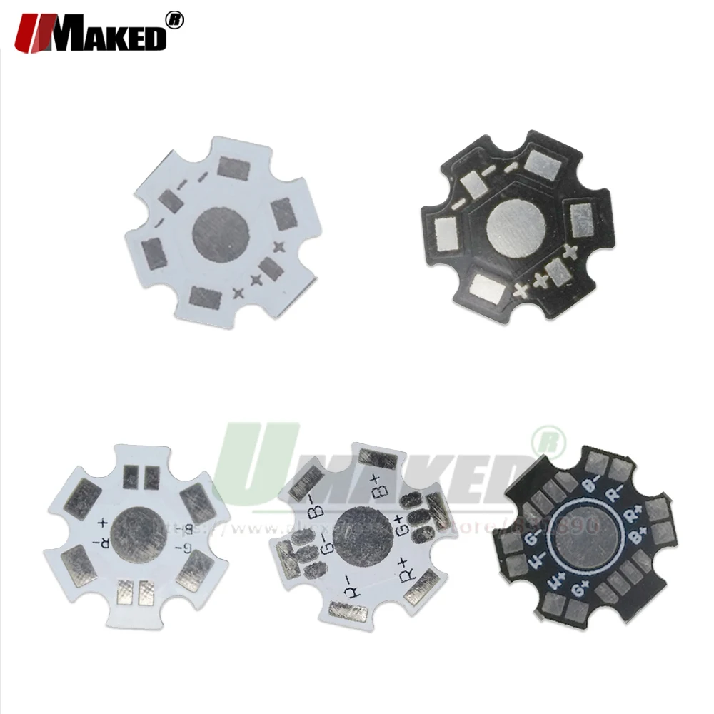 10-1000pc 1W 3W 5W High Power Dia 20mm Star LED PCB Aluminum Plate Heatsink Base 4-6-8Pin RGB RGBW For Flashlight Spot Lamps DIY
