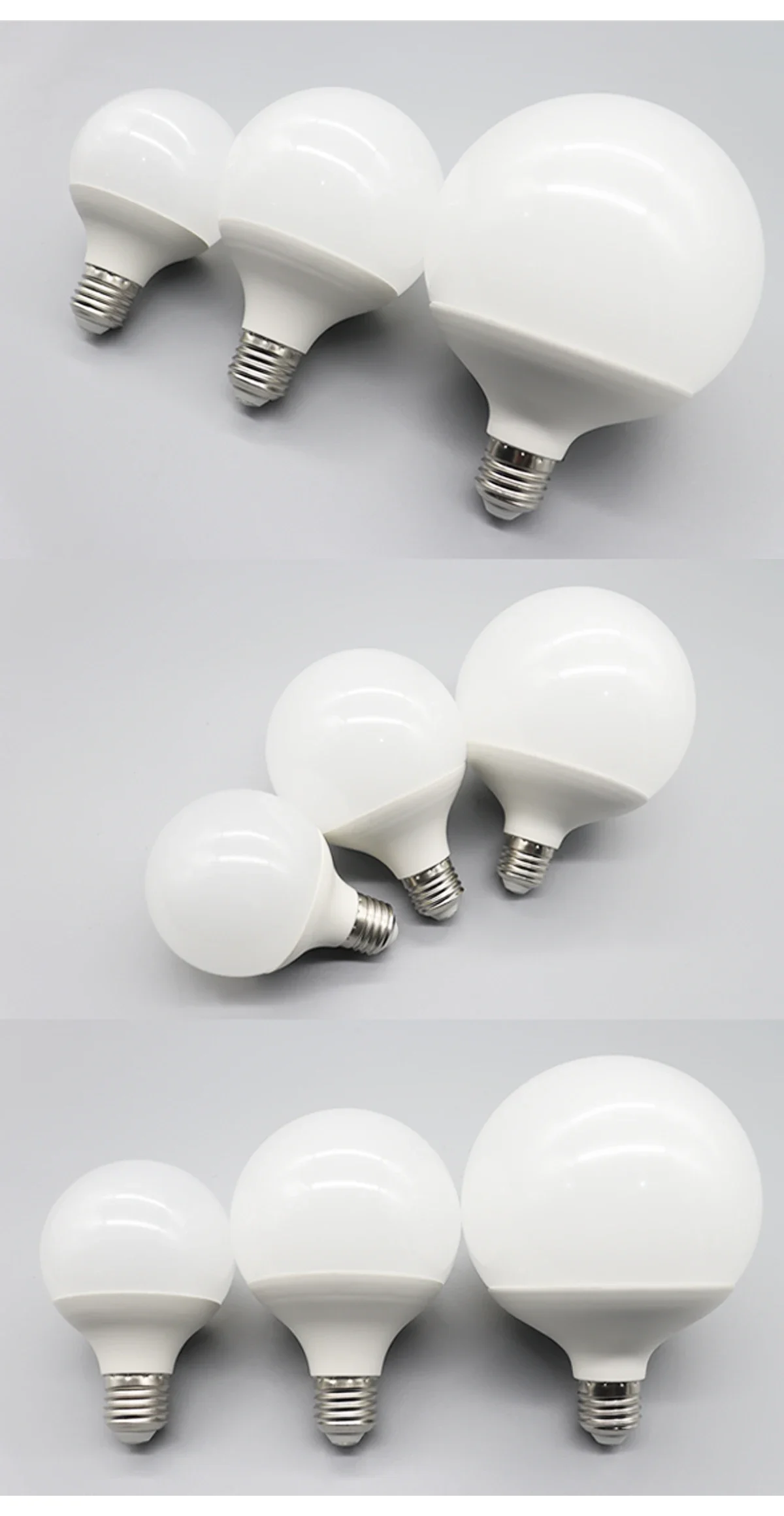 1-6PCS LED Bulb E27 10W 15W 18W AC 220V 127V G80 G95 G120 Energy Saving Global Light Lampada Ampoule LED Lamp Vanity Light Bulbs