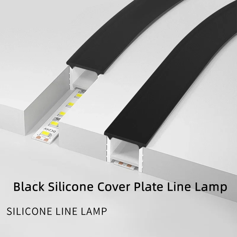 Recessed Black Silicone Tube LED Neon Light Flexible Rope Channel Diffuser WS2811 WS2812B Outdoor Waterproof Ribbon Strip Lights