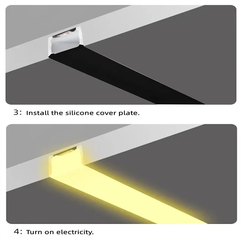 Recessed Black Silicone Tube LED Neon Light Flexible Rope Channel Diffuser WS2811 WS2812B Outdoor Waterproof Ribbon Strip Lights