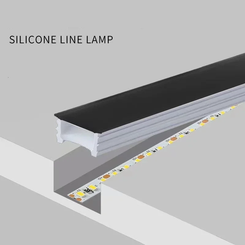 Recessed Black Silicone Tube LED Neon Light Flexible Rope Channel Diffuser WS2811 WS2812B Outdoor Waterproof Ribbon Strip Lights