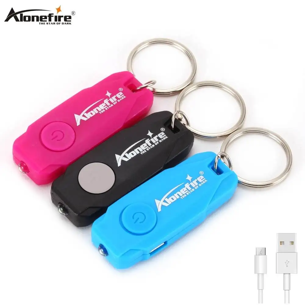 Mini LED Keychain Light USB Rechargeable Cool Flashlight Student Child Reading Book Lamp Emergency Torch Stair Keyhole Light