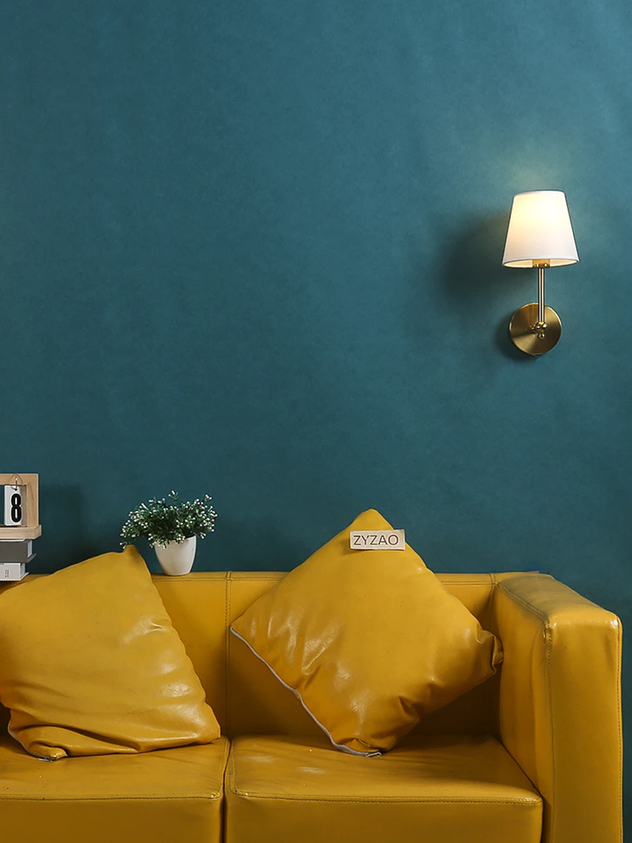 American Retro Wall Lamp Bedroom Bedside Lamp Bathroom Mirror Lamp Luster Luxury Sconce Fabric Lamp Shade TV Wall Lights Fixture