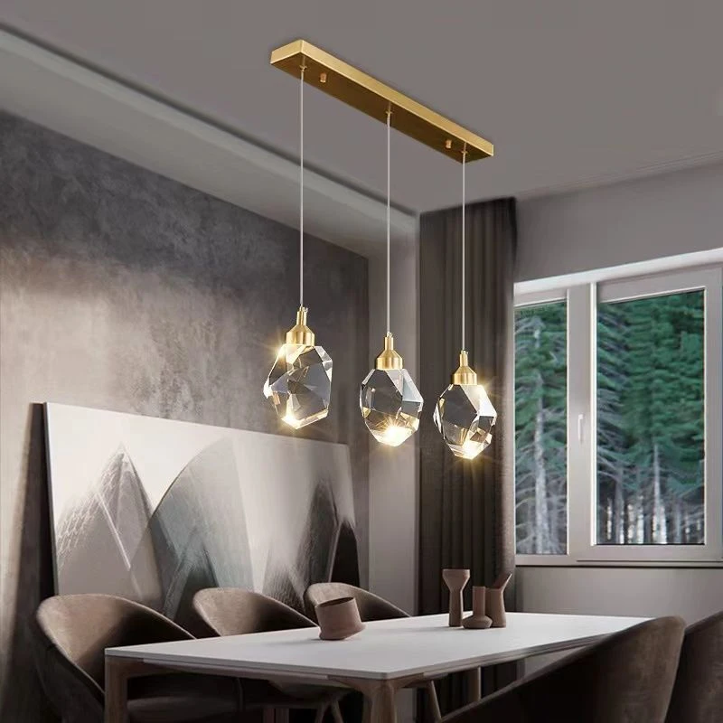Modern Crystal Chandelier Indoor Crystal Ceiling Light Fixtures With Clear Solid Crystal For Living Room Hallway Kitchen Lamp